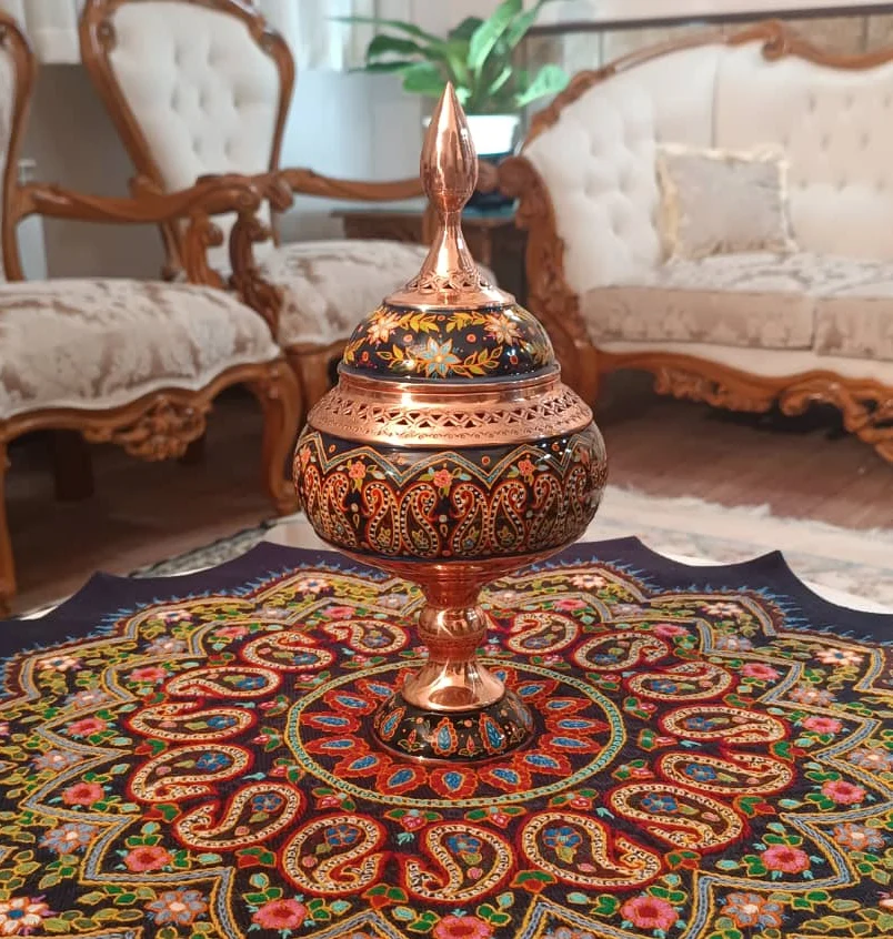 گلدان مسی طرح پته